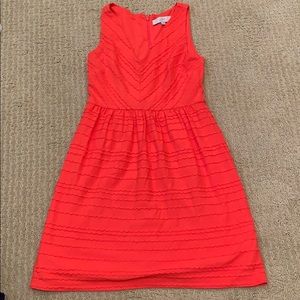 Loft Scalloped Coral Dress